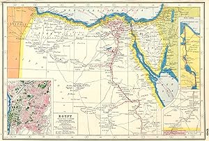 Egypt; Inset map of Cairo; Suez canal; Halfa Anglo Egyptian Sudan