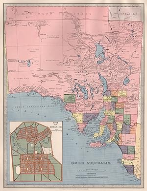 South Australia; Inset map of City of Adelaide
