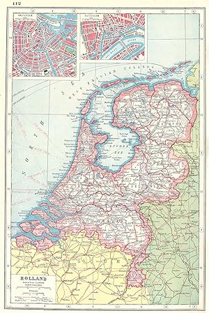 Holland; Inset map of Amsterdam; Rotterdam