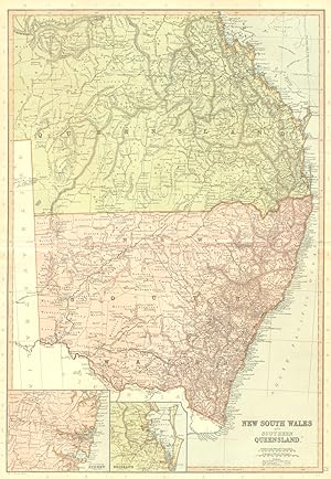 New South Wales and Southern Queensland; Inset map of Environs of Sydney and of Brisbane
