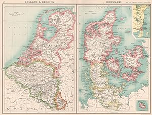 Holland & Belgium; Denmark; Inset maps of Copenhagen; Bornholm