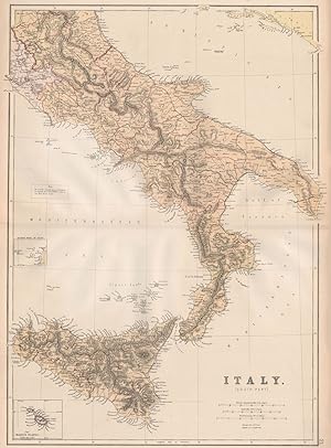 Italy (South Part); Inset maps of Islands west of Sicily; The Maltese Islands