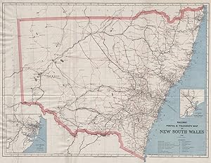 Railway Postal & Telegraph Map of New South Wales 1886; Inset Map of Environs of Newcastle
