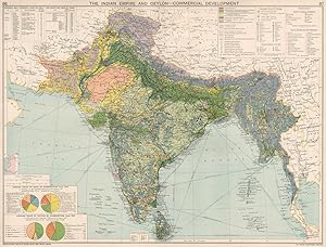 The Indian Empire and Ceylon - Commercial Development; Inset map of Wales