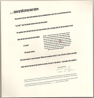 from How to Tell A True War Story (Signed Broadside)