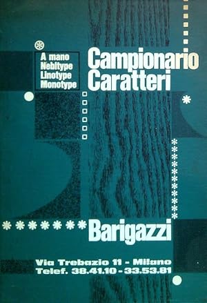 Campionario Caratteri Barigazzi. A mano, Nebitype, Linotype, Monotype