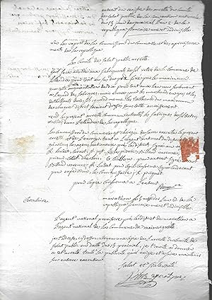 Authentique document historique concernant le Var sous la Révolution. La commune de MEINARGUETTES...