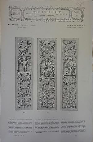 L'art pour tous, encyclopédie de l'art industriel et décoratif. N° 171. Contient quatre gravures ...