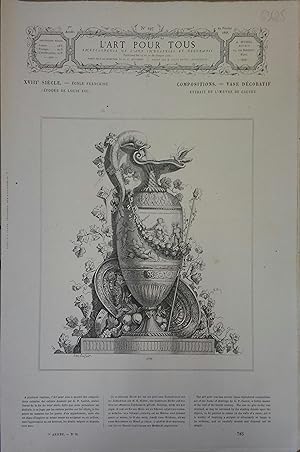 L'art pour tous, encyclopédie de l'art industriel et décoratif. N° 197 Contient quatre gravures e...