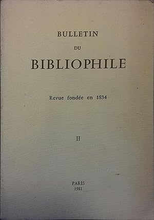 Bulletin du bibliophile. 1981-2