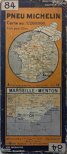Carte Michelin : Marseille - Menton. Carte au 200.000e.