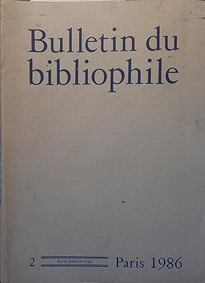 Bulletin du bibliophile. 1986-2.