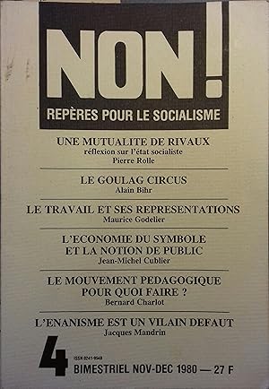 Non ! Repères pour le socialisme N° 4. Novembre-décembre 1980.