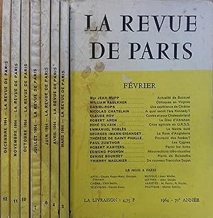 La revue de Paris. Année 1964 incomplète. Mensuel. Il manque les numéros de janvier, mai, août, s...