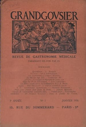 Grandgousier 1936 : N° 1. Revue de gastronomie médicale. Janvier 1936.