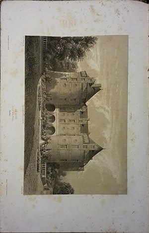 Le Lude (Sarthe) Lithographie de A. Maugendre. Le Lude (le château) (Sarthe), d'après le Baron de...