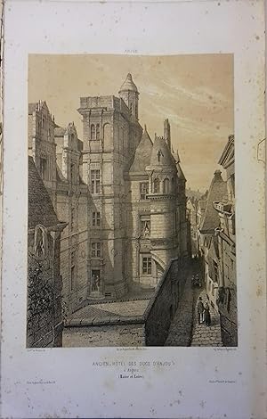 Angers. Hôtel de Pincé. Lithographie de Deshayes et Bachelier : Ancien hôtel des Ducs d'Anjou, à ...