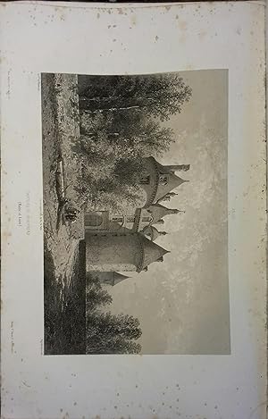 Beaupréau (Maine-et-Loire). Lithographie de Eugène Deshayes : Château de Beaupréau, d'après le Ba...