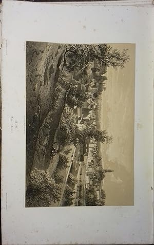 Segré (Maine-et-Loire). Lithographie de Deshayes et Bachelier : Segré, d'après le Baron de Wismes...