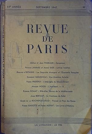 La revue de Paris N° 9, septembre 1947. Septembre 1947.