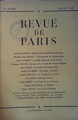 La revue de Paris, juillet 1951. Juillet 1951.
