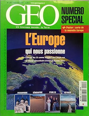 Géo N° 295. Numéro spécial : L'Europe qui nous passionne. Poster : Carte de la nouvelle Europe. S...
