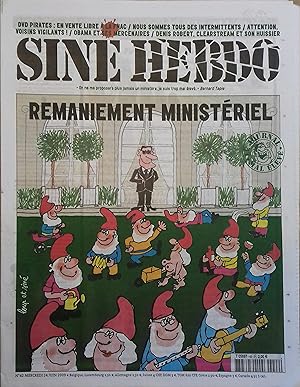 Siné Hebdo N° 42. Couverture par Siné et Loup : Remaniement ministériel. DVD pirates : en vente l...