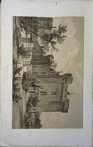 Tigné (Maine-et-Loire). Lithographie de A. Mouilleron : Château de Tigné, d'après le Baron de Wis...