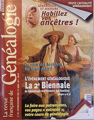 La Revue française de généalogie N° 124. La Revue française de généalogie N° 124. Octobre-Novembr...