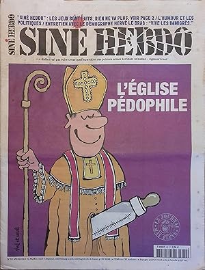 "Siné Hebdo N° 82. En couverture : l'église pédophile par Siné et Carali - "Siné-Hebdo", les jeux...
