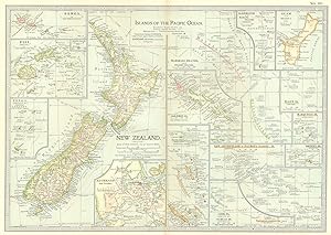 Islands of the Pacific Ocean, with New Zealand; Inset map of Auckland and Vicinity, Cook Islands ...