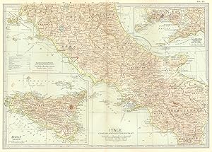 Italy, Central and Southern part; Inset map of Naples (Napoli) and Vicinity, Sicily (Sicilia)