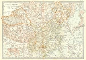Chinese Empire: Manchuria; Inset map of Hongkong (British), Vicinity of Peking and Tientsin