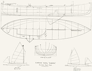 Canoe Yawl "Cassy" Humber Yawl Club; Scale 5/8 in. to 1 ft.; Racing 1/8 in. to ft.; Cruising 1/8 ...