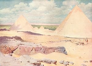 The Pyramids of Gizeh from the desert