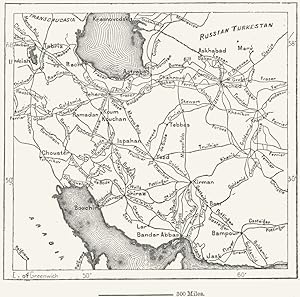 Fig. 28 Routes of the Chief Explorers of Persia since Marco Polo