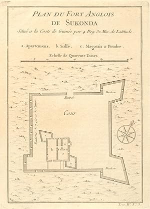 Plan du Fort Anglois de Sukonda, situé à la Côte de Guinée, par 4. deg. 32. min. de Latitude [Pla...