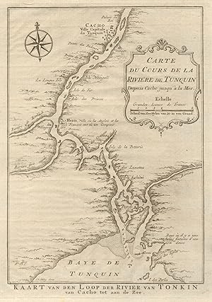 Carte du cours de la Rivière de Tonquin depuis Cacho jusqu'à la Mer [Map of the Red River from Ha...