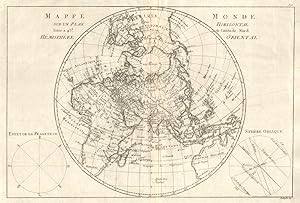 Mappe-monde sur un plan horisontal, situé à 45 degrés de latitude Nord, hémisphère Oriental [Map ...