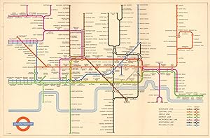 London Transport - Diagram of lines - 1954 - 754/1505D/350M-754/1545D/100M