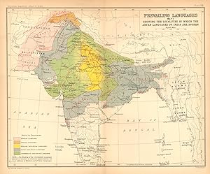 Prevailing Languages - Map 1 - Showing the localities in which the Aryan languages of India are s...