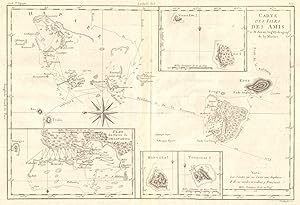 [Cook 3e Voyage] Carte des Isles des Amis // Plan du Havre de Tongataboo // Tabouai Island // Man...