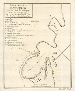 Plan du Port dAcapulco, sur la Côte du Mexique dans la Mer du Sud [Plan of the Port of Acapulco ...