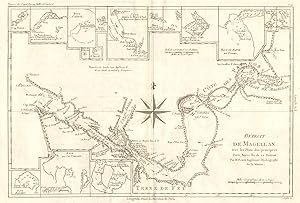 [Voyage des Capitaines Byron, Vallis et Carteret] Détroit de Magellan avec les Plans des principa...