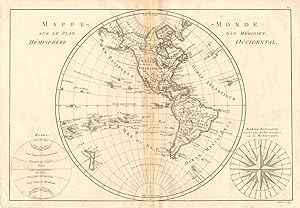 Mappe-monde sur le plan dun Méridien, hémisphère Occidental [Map of the World on a Meridional pl...