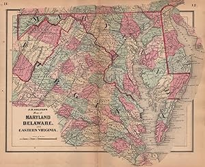 J. H. Colton's map of Maryland, Delaware, and Eastern Virginia