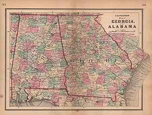 J. H. Colton's map of Georgia and Alabama