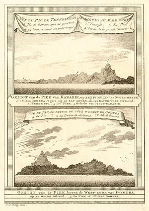 Vue du Pic de Ténérife a 34. lieuës au Nord-Ouest; Vue du Pic au-dessus du côte de Gomera [Peak o...
