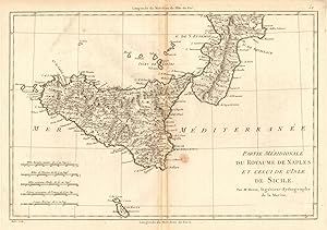 Partie Méridionale du Royaume de Naples et celui de l'isle de Sicile [The southern part of the Ki...