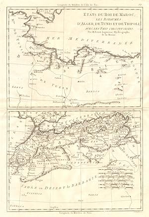 États du Roi de Maroc, les Royaumes dAlger, de Tunis et de Tripoli, avec les Pays circonvoisins ...